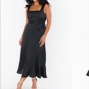 Black midi dress